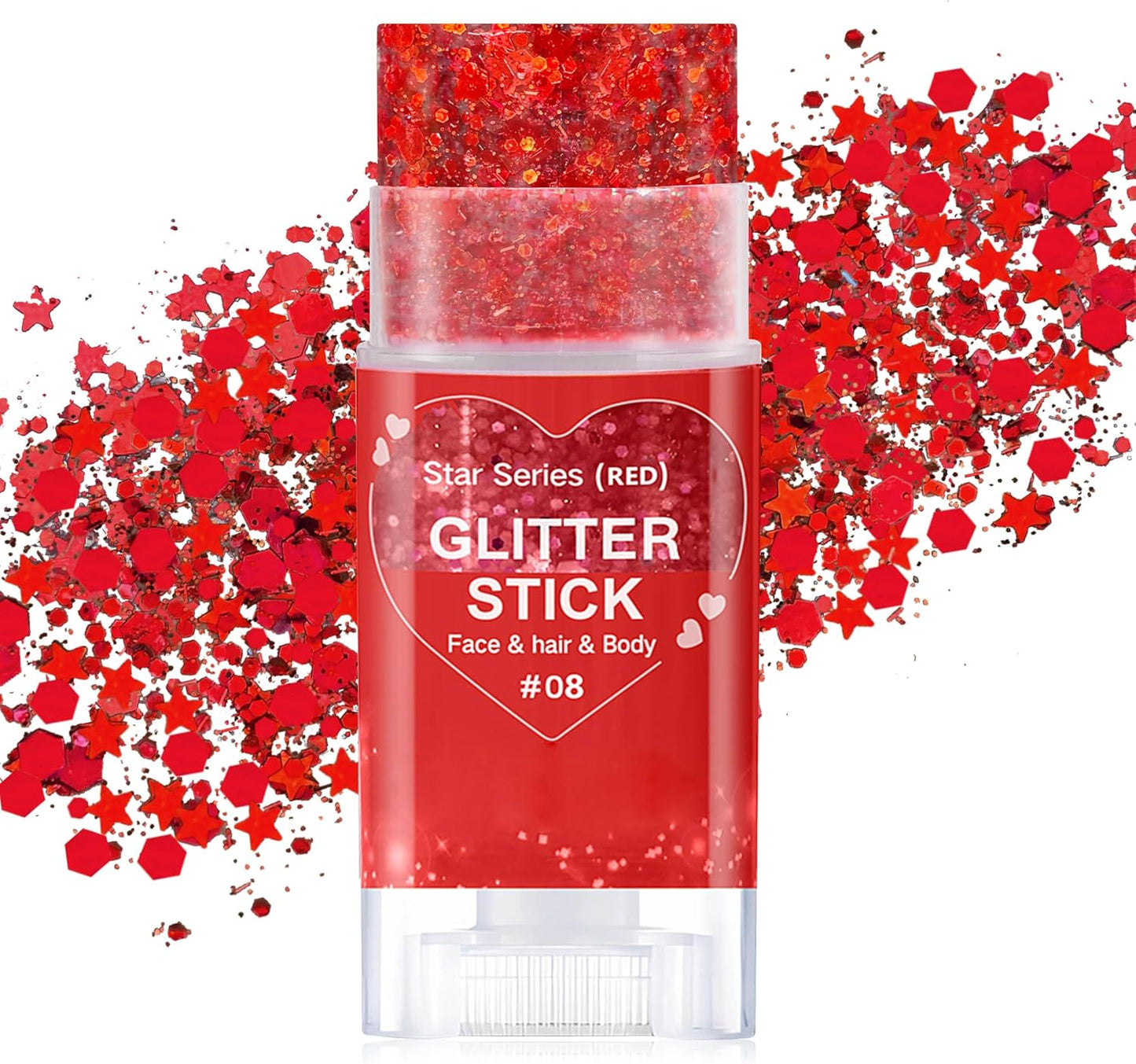 Patriotic Red Blue Silver & Blue Glitter Stick