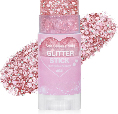 Patriotic Red Blue Silver & Blue Glitter Stick