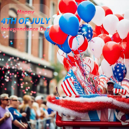 Patriotic Red Blue Silver & Blue Glitter Stick