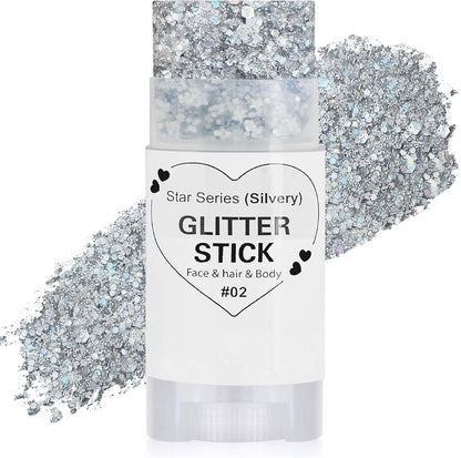 Patriotic Red Blue Silver & Blue Glitter Stick